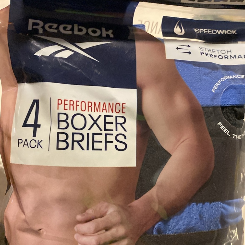 Reebok Men's Performance Boxer Briefs - Black and Blue